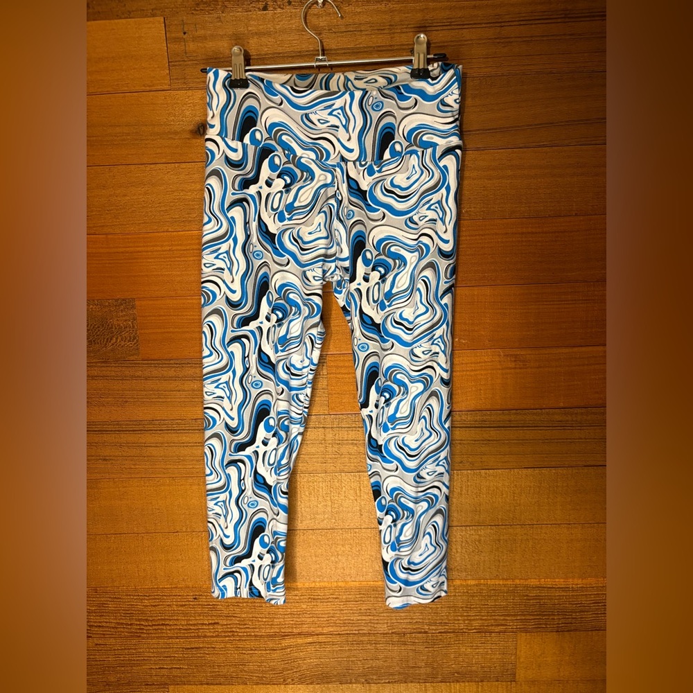 Sexy Basics Blue Swirl Print Leggings